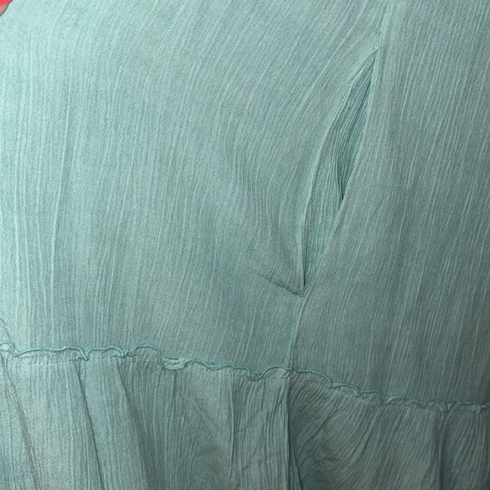 FRYE AND CO. Teal Ruffle Sleeve Dress w/slip NWOT - Picture 11 of 12